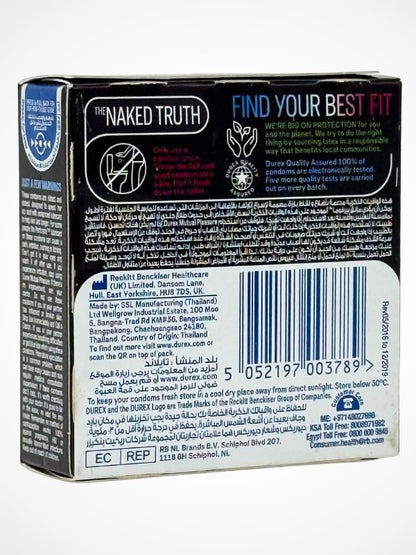 Durex Mutual Pleasure Condoms - 3 Ribbed Dotted Condoms (Imported)Condomswww.viga.pk