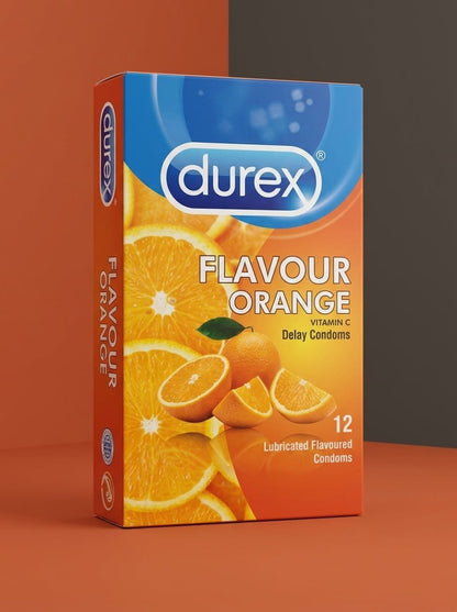 Durex Orange Flavoured Condoms – Pack of 12 | Lubricated, Natural LatexCondomswww.viga.pk