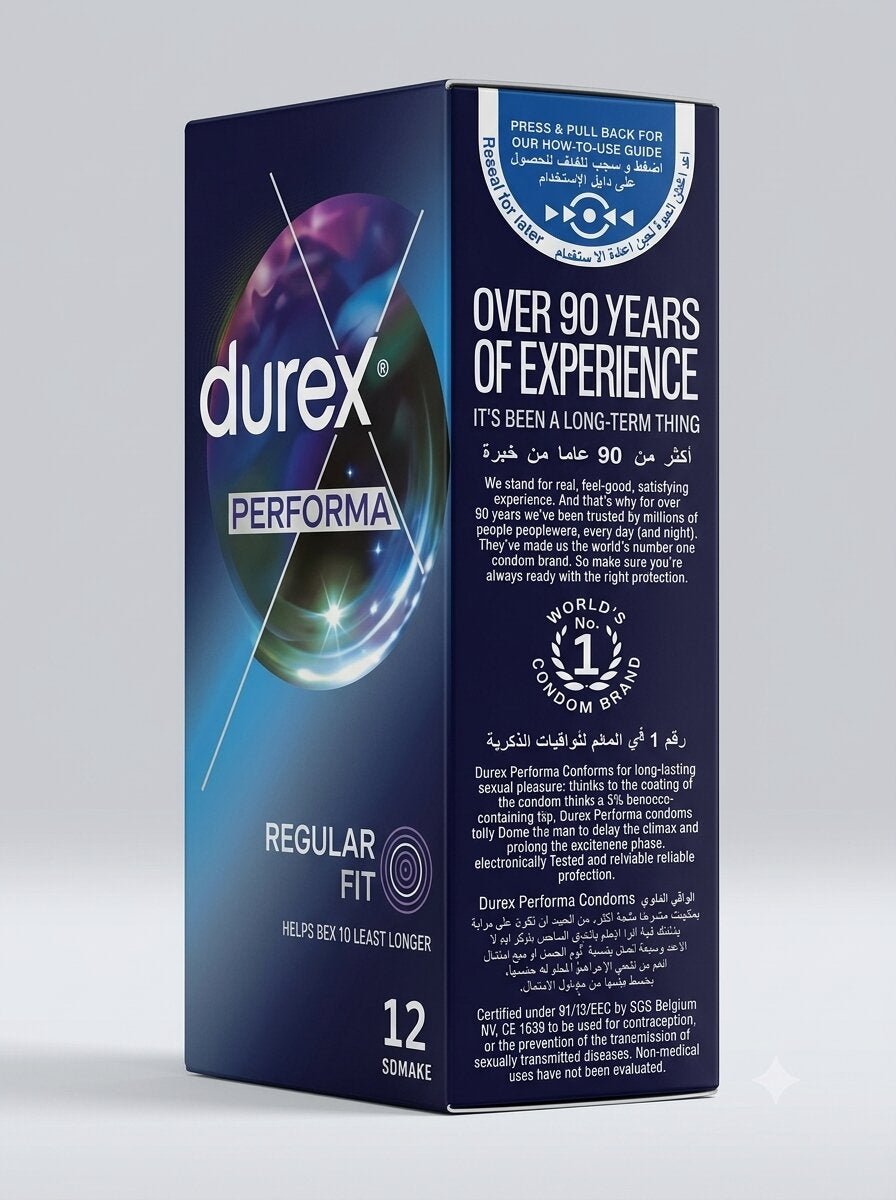 Durex Performa Condoms – 12 Pack | Delay Condoms for Long-Lasting PerformanceCondomswww.viga.pk