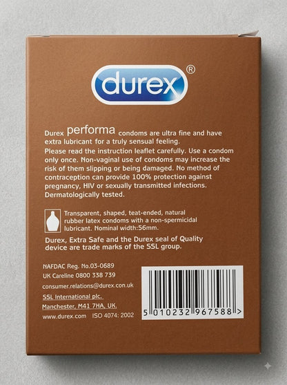 Durex Performa Condoms – Long Lasting, Dotted, Extra Lubricated | Pack of 12Condomswww.viga.pk