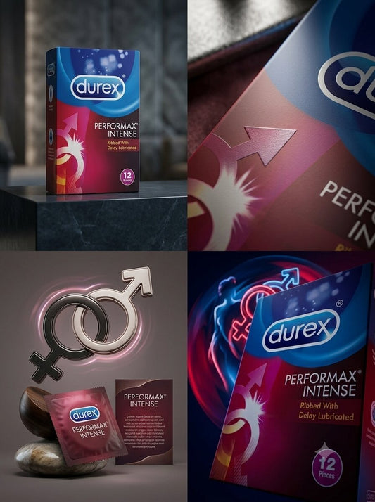 Durex Performax Intense Condoms | Ribbed & Delay Lubricant | Pack of 12Condomswww.viga.pk