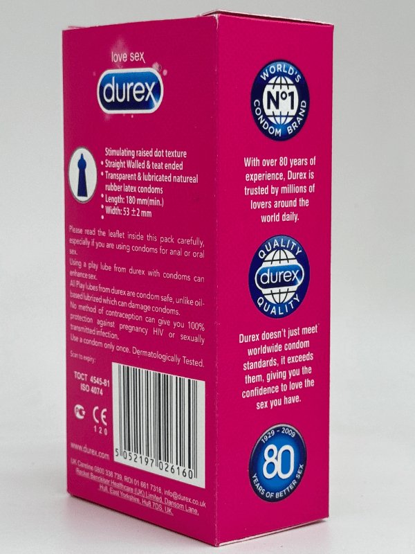 Durex Pleasure Me Condoms - 12 Ribbed & Dotted CondomsCondomswww.viga.pk