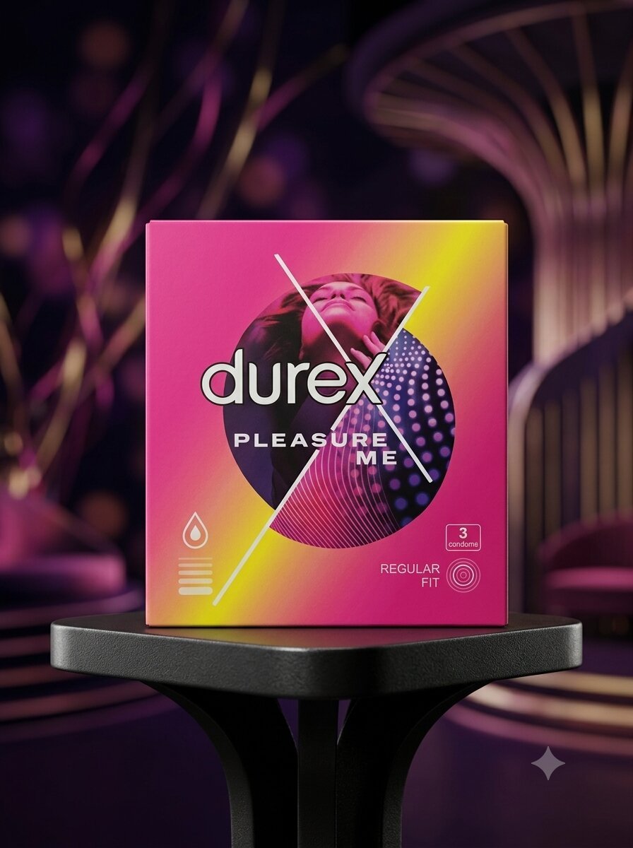 Durex Pleasure Me Condoms – Lubricated, Regular Fit | 3 PackCondomswww.viga.pk