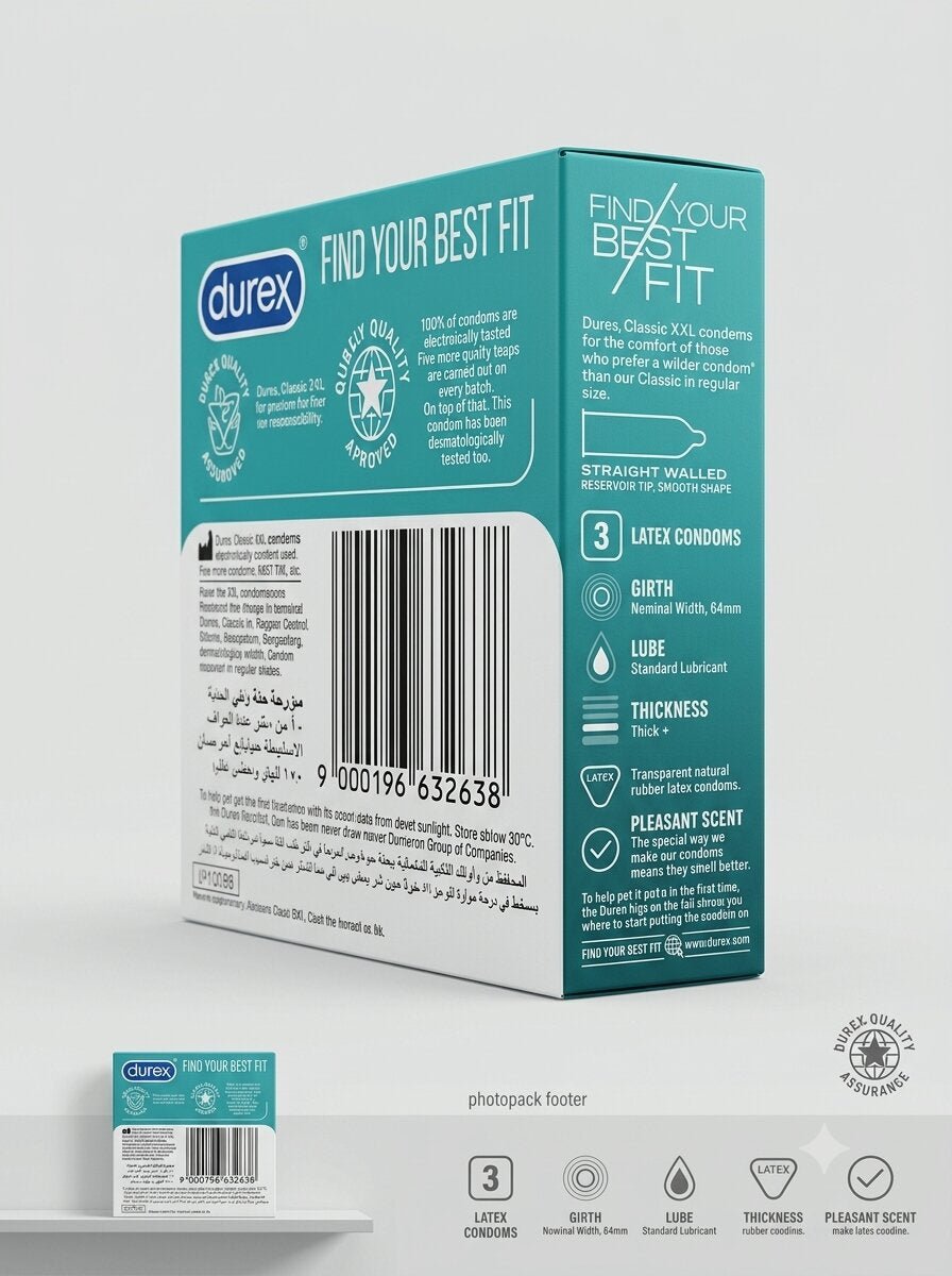 Durex Pleasure Mix Condoms – 3 Pack | Large Girth 64mm | LubricatedCondomswww.viga.pk