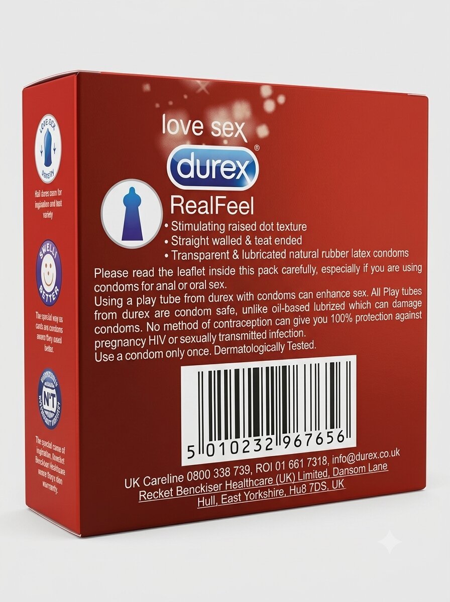 Durex Real Feel Condoms – Natural Skin Feeling - Extra Time Delay | Pack of 3Condomswww.viga.pk