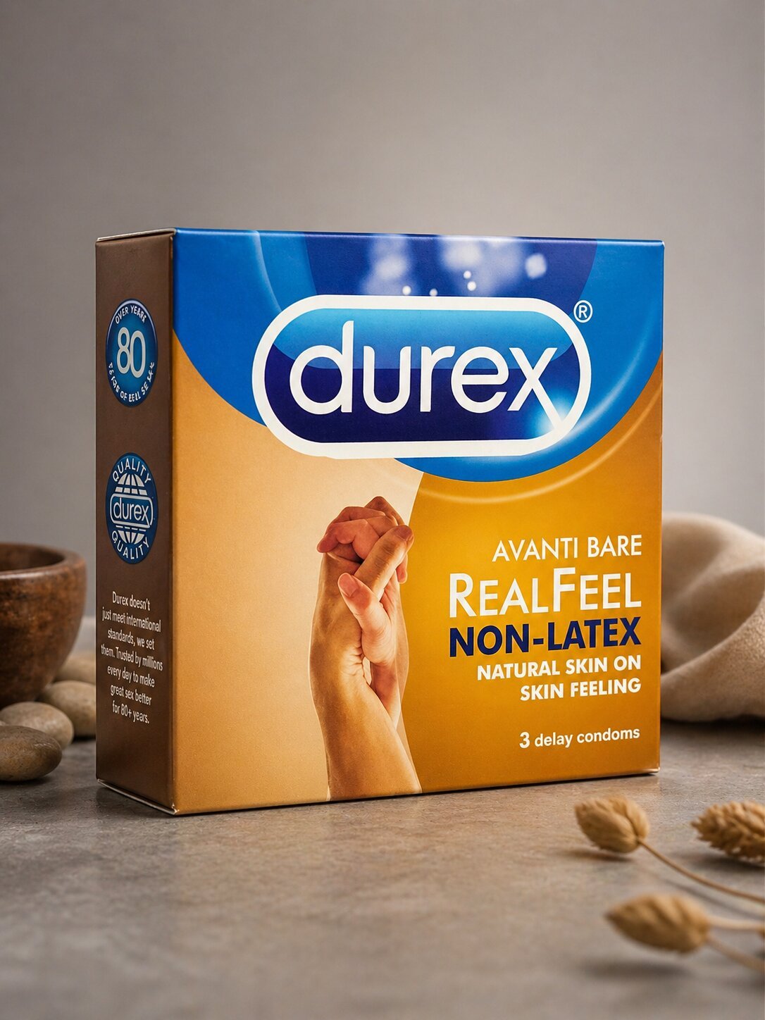 Durex Real Feel Non - Latex Condoms – Natural Skin Feeling | Pack of 3Condomswww.viga.pk