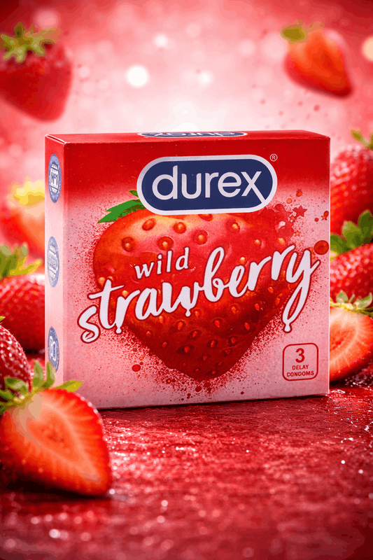 Durex Strawberry Flavored Condoms - 3 Premium Latex Condoms with Sweet ScentCondomswww.viga.pk