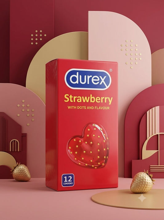 Durex Strawberry Flavored Dotted Condoms – 12 Pack | Flavored & LubricatedCondomswww.viga.pk