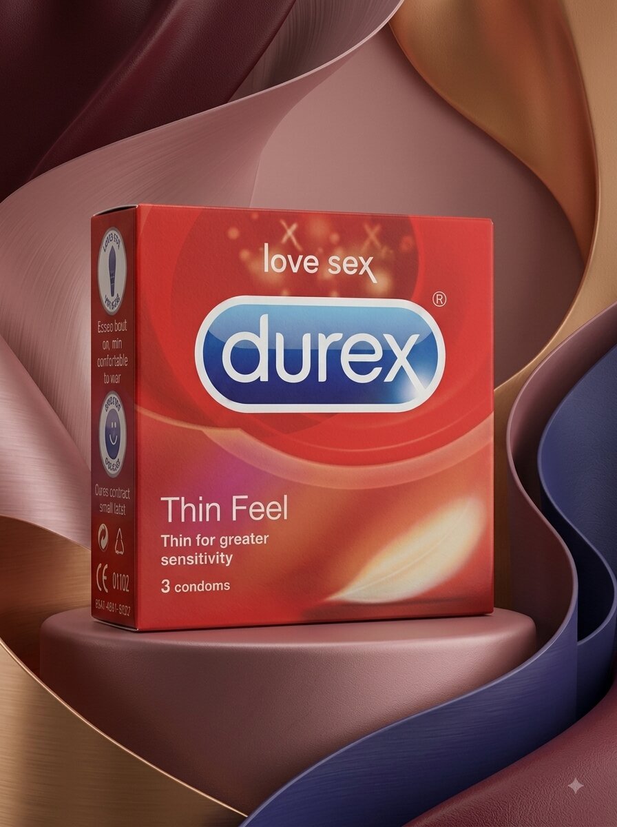 Durex Thin Feel Condoms – 3 Pack | Natural Sensitivity ProtectionCondomswww.viga.pk