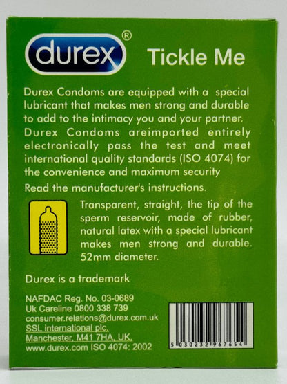 Durex Tickle Me Condom - 12 Ribbed n Dotted CondomsCondomswww.viga.pk