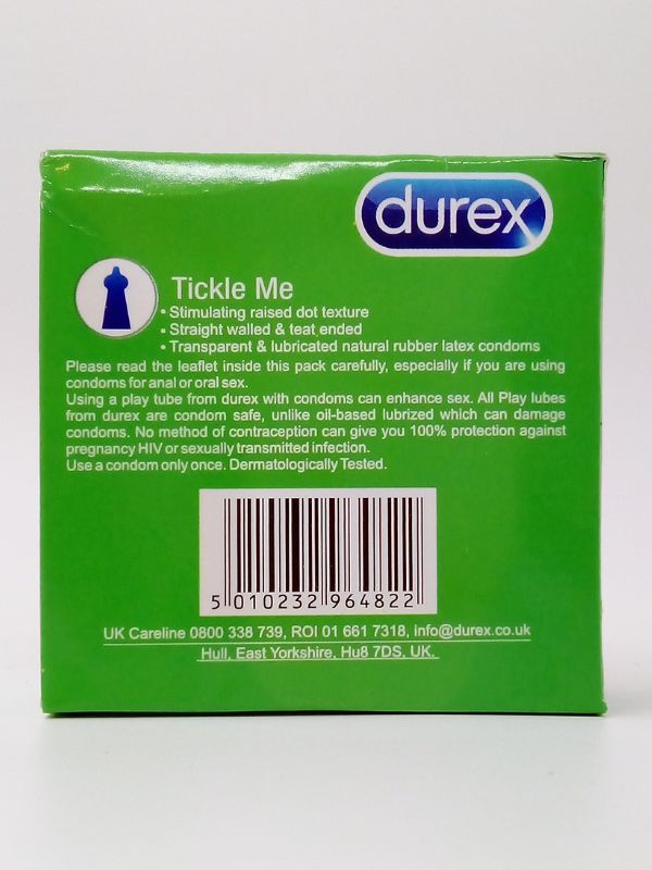 Durex Tickle Me Condom - 3 Ribbed n Dotted CondomsCondomswww.viga.pk