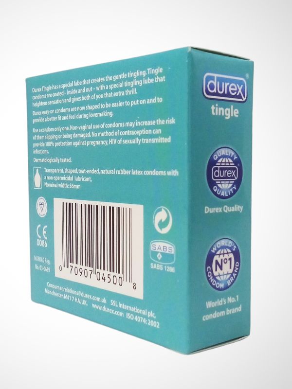 Durex Tingle Condom - 3 Condoms For Tingling SensationCondomswww.viga.pk