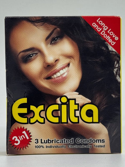 Excita Dotted Condoms - 3 Lubricated CondomsCondomswww.viga.pk