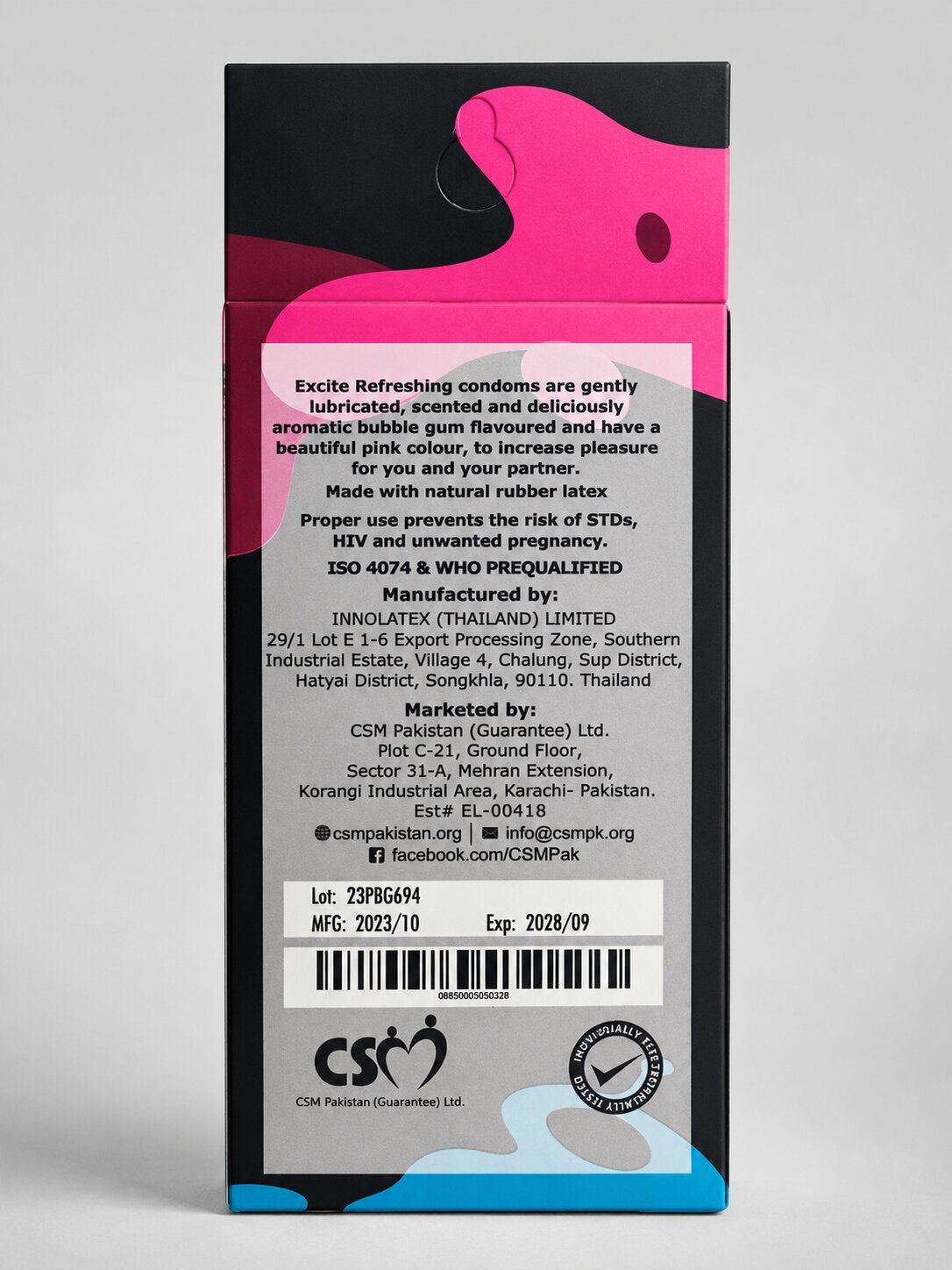 Excite Bubblegum Flavored Condoms – Scented, Lubricated | 18 Pack (6 x 3)Condomswww.viga.pk