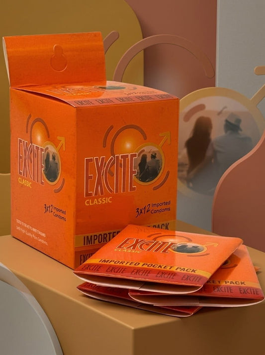 Excite Classic Condoms – Pack of 36 (12 x 3) | Premium Latex CondomsCondomswww.viga.pk