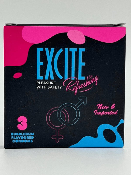 Excite Condoms - 3 Bubblegum Flavor CondomsCondomswww.viga.pk