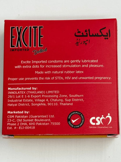 Excite Dotted Condoms - 3 Extra Dots CondomsCondomswww.viga.pk