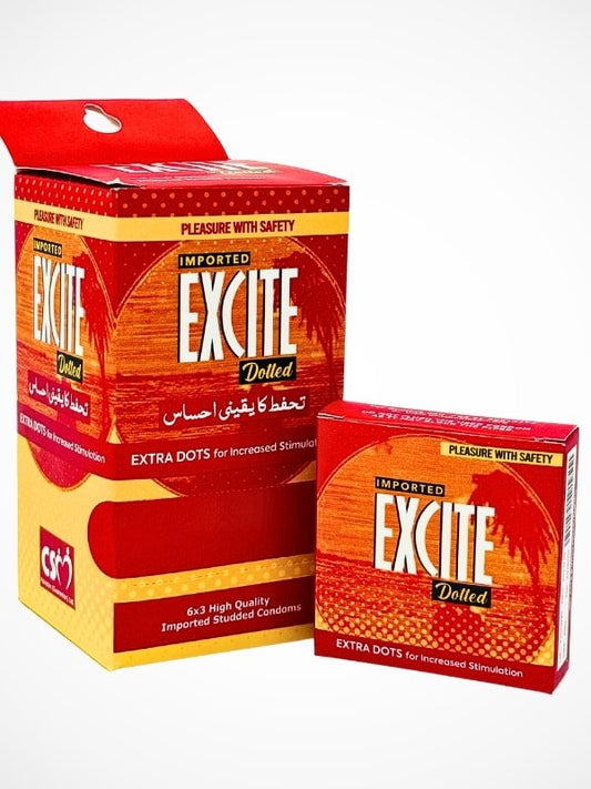 Excite Dotted Condoms - 6 x 3 Condoms PackCondomswww.viga.pk