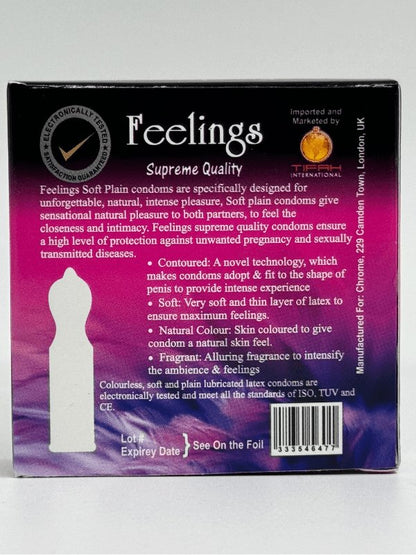 Feelings Condoms - 3 Soft Plain Thin CondomsCondomswww.viga.pk