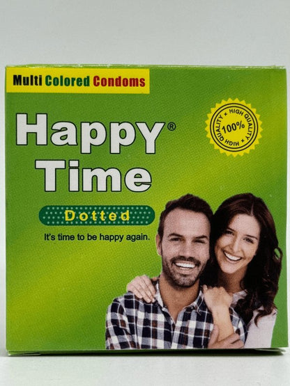 Happy Time Dotted Condom - 2 Multi Colored CondomsCondomswww.viga.pk