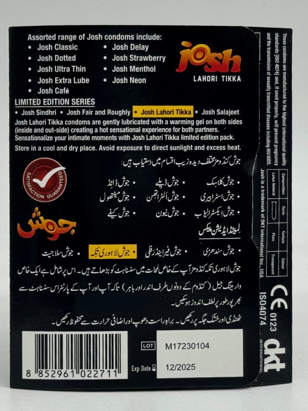 Josh Lahori Tikka Condom - 3 Hot Sensational CondomsCondomswww.viga.pk