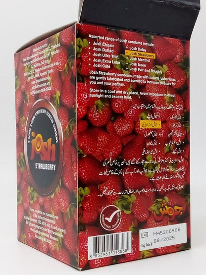 Josh Strawberry Condoms - 12 x 4 Josh Condoms PackCondomswww.viga.pk