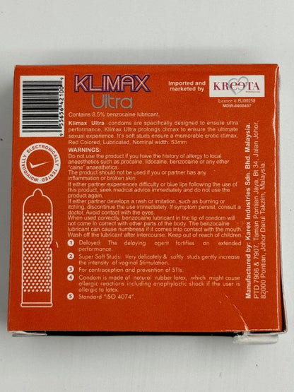 Klimax Condoms Ultra - 2 Premium Quality CondomsCondomswww.viga.pk