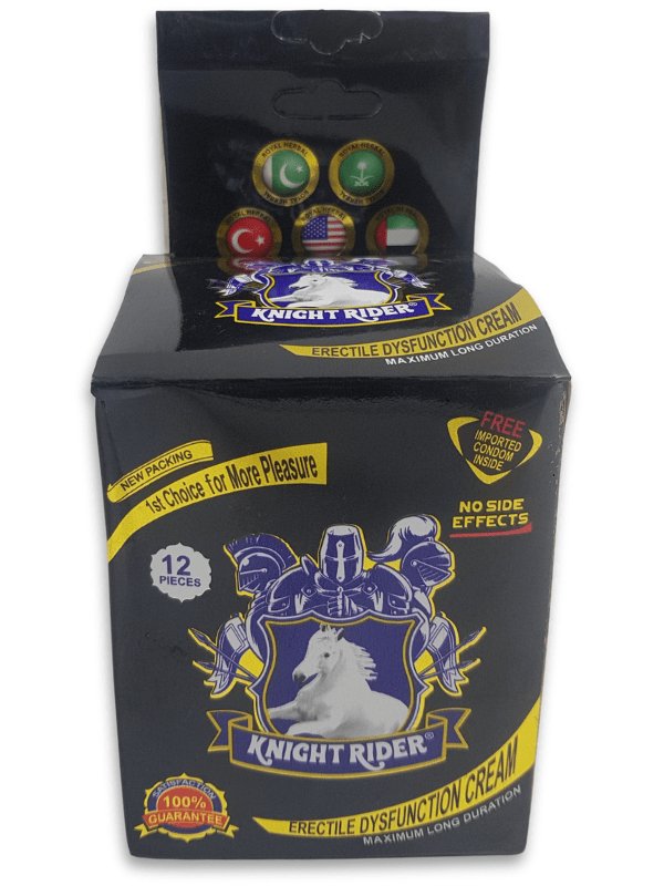 Knight Rider Cream - Delay Cream with 12 CondomsMen Delay Creamwww.viga.pk