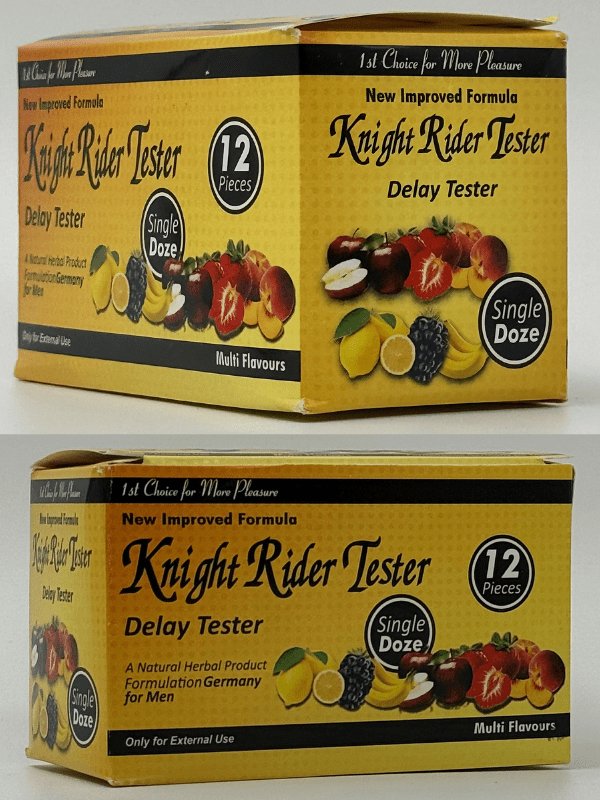 Knight Rider Testers - 6 Flavors - 12 Single Doz TestersMen Delay Spraywww.viga.pk