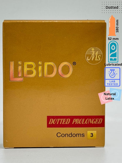 Libido Dotted Condoms - 3 Dotted Prolonged CondomCondomswww.viga.pk