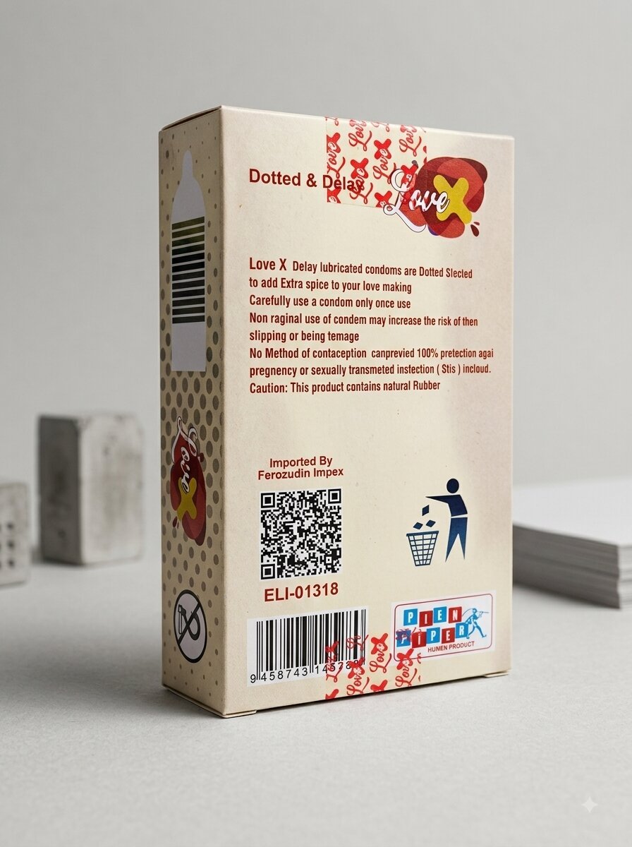 Love X Strawberry Flavored Dotted Condoms – 12 Pack | Natural Rubber LatexCondomswww.viga.pk