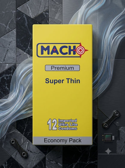 Macho Super Thin Condoms – Pack of 12 | Ultra Lite Natural LatexCondomswww.viga.pk