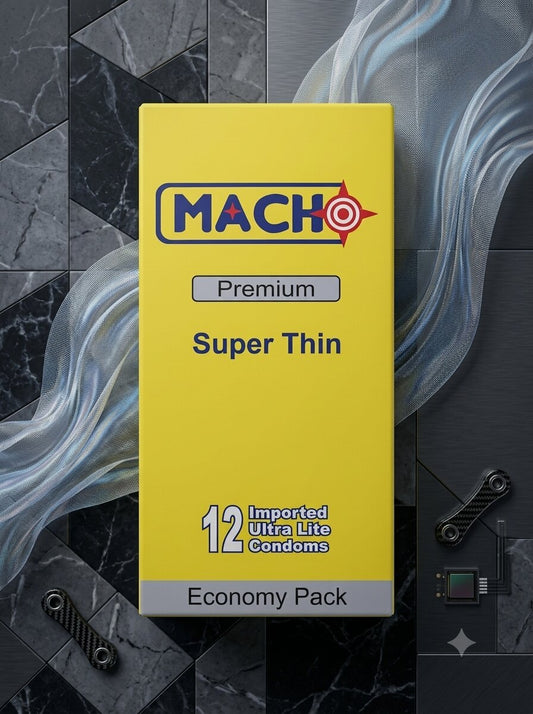 Macho Super Thin Condoms – Pack of 12 | Ultra Lite Natural LatexCondomswww.viga.pk