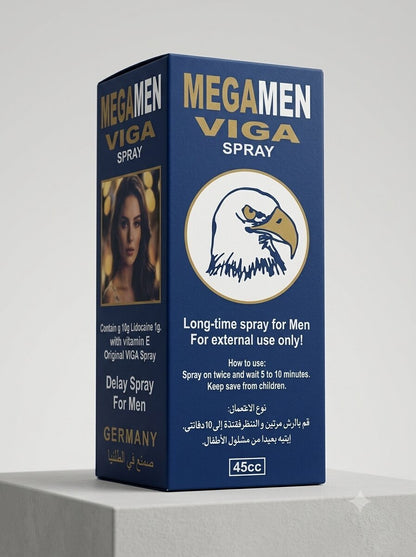 Mega Men Viga Delay Spray 45cc – Lidocaine & Vitamin E Formula - Local MadeMen Delay Spraywww.viga.pk