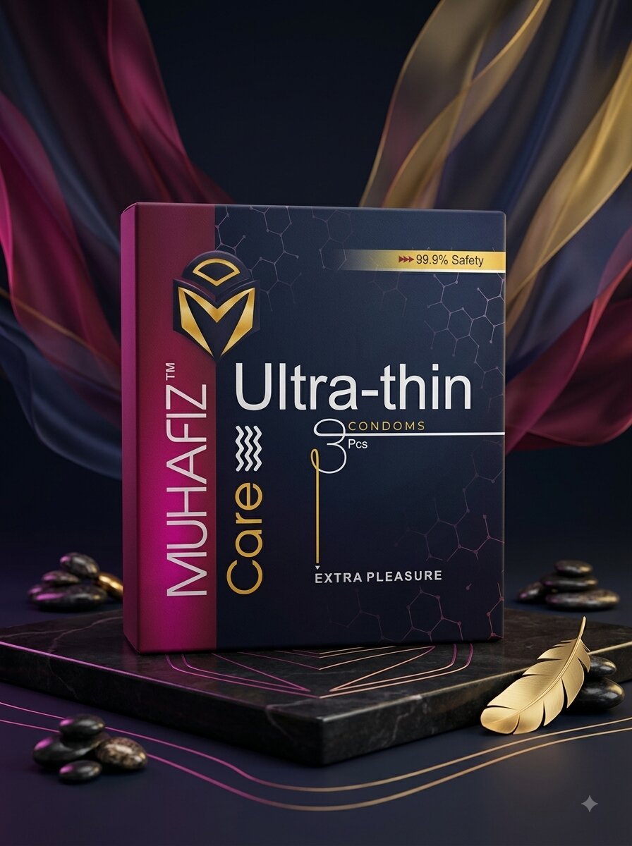 Muhafiz Ultra Thin Condoms – Pack of 3 | Natural Latex, Extra SensitivityCondomswww.viga.pk