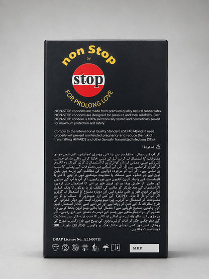 Non Stop Dotted & Lubricated Condoms – 12 Pack | Delay, Contoured & Extra StrongCondomswww.viga.pk