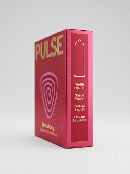 Pulse Strawberry Flavored Condoms – 3-Pack | Premium Latex ProtectionCondomswww.viga.pk
