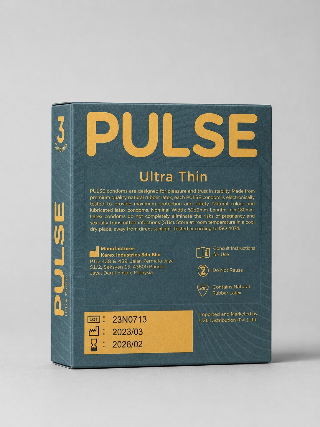 Pulse Ultra Thin Condoms | 3-Pack | Natural Feeling & Maximum ProtectionCondomswww.viga.pk