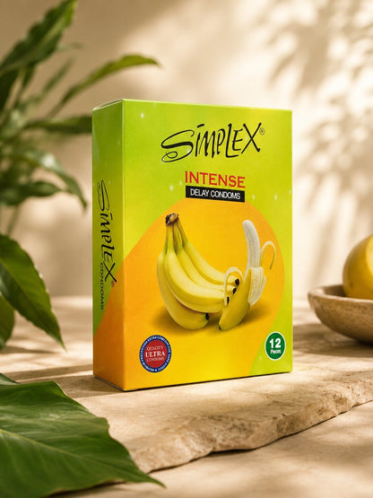 Simplex Intense Delay Condoms – Long - Lasting, Lubricated (Pack of 12)Condomswww.viga.pk