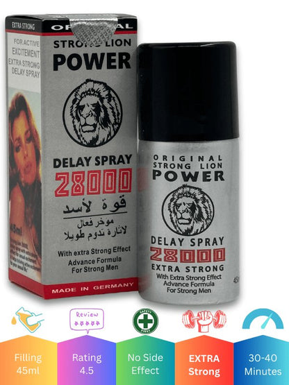 Strong Lion Power Delay Spray 45ML - 28000 Extra Strong EffectMen Delay Spraywww.viga.pk