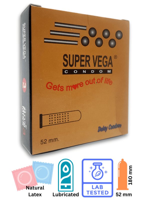 Super Vega Condoms 3 Pieces - GoldenCondomswww.viga.pk