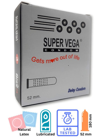 Super Vega Condoms 3 Pieces - SilverCondomswww.viga.pk