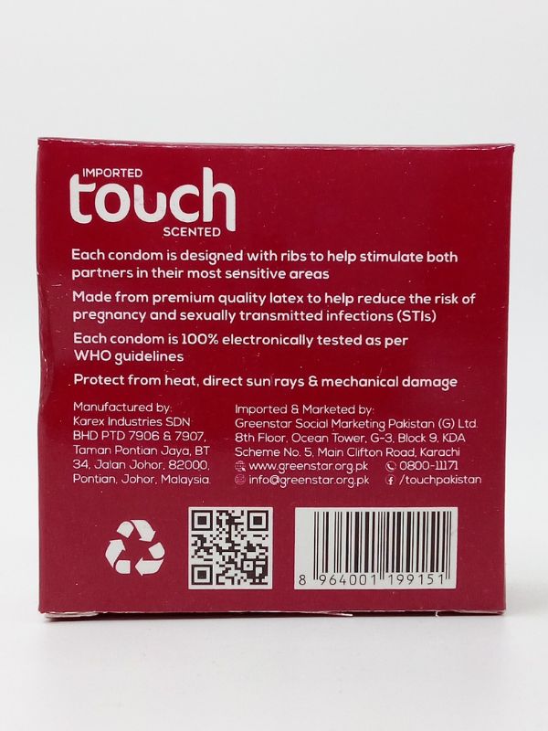 Touch Condoms - 5 Ribbed CondomsCondomswww.viga.pk