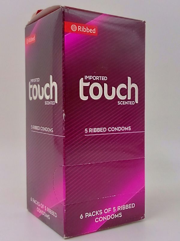 Touch Condoms - 6 x 5 Ribbed Condoms Pack – www.viga.pk