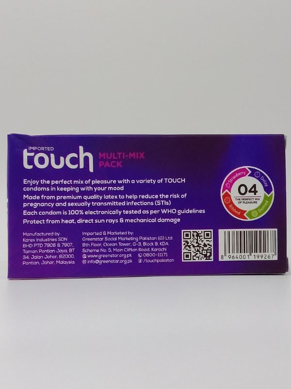 Touch Condoms Multi Mix Pack - 4 Condoms PackCondomswww.viga.pk