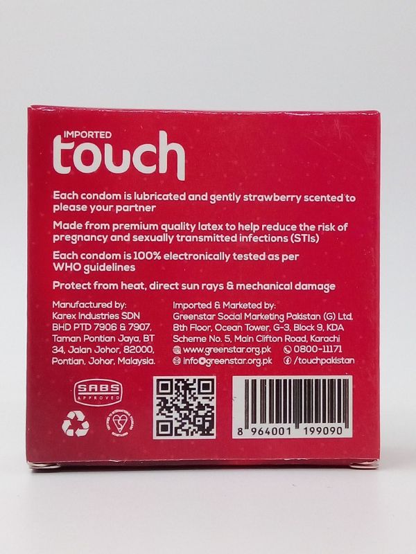 Touch Condoms Strawberry 3 PiecesCondomswww.viga.pk