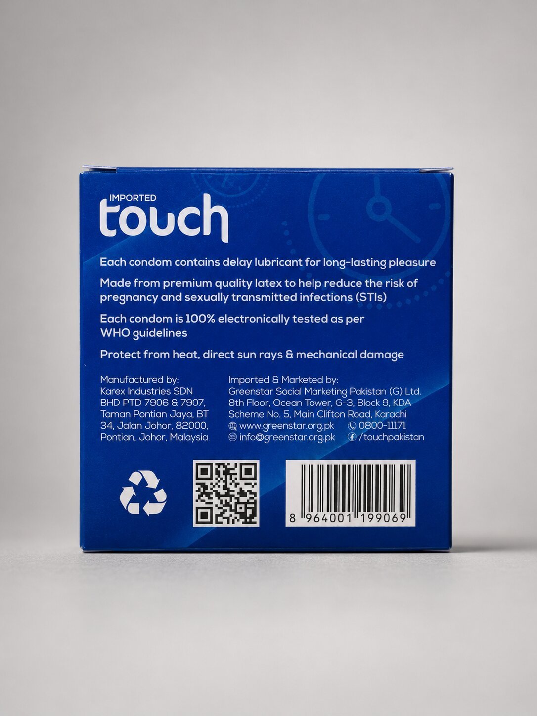 Touch Delay Condom – 3 Pack | Delay Lubricant, Natural Rubber LatexCondomswww.viga.pk