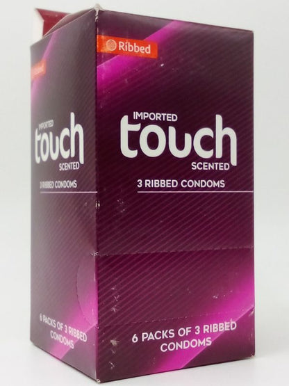 Touch Ribbed Condom Pack - 6 x 3 Ribbed Scented CondomsCondomswww.viga.pk