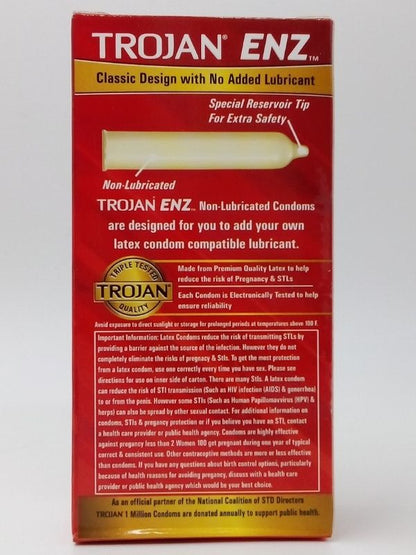 Trojan Condoms ENZ Classic 12 Count - Non Lubricated Latex CondomsCondomswww.viga.pk