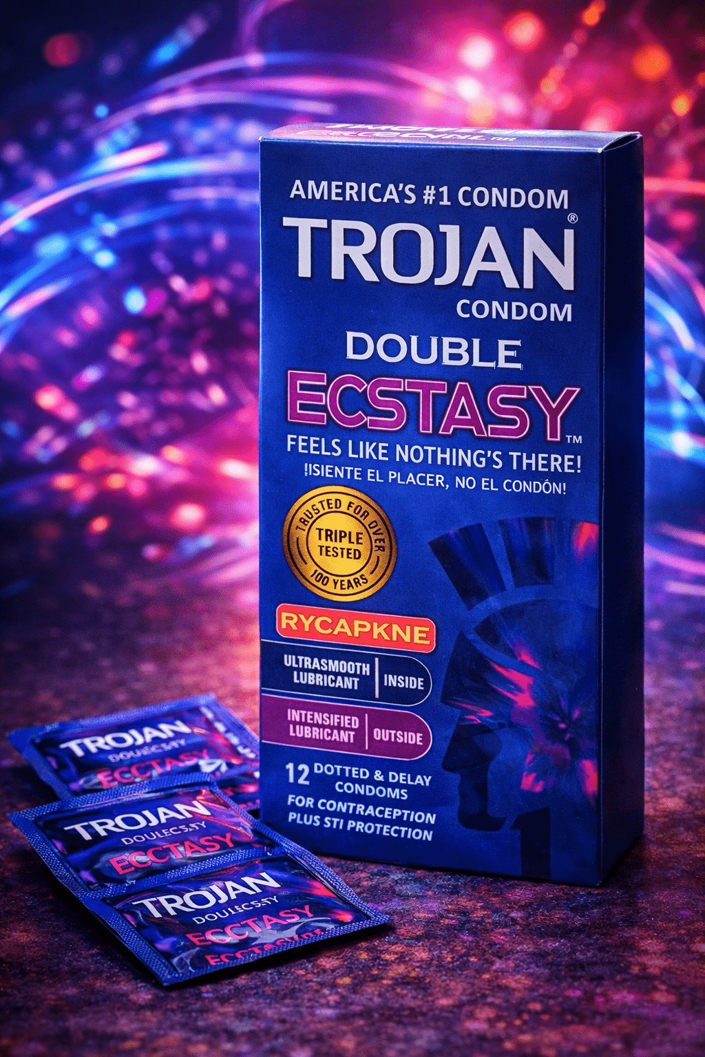 Trojan Double Ecstasy Condoms - 12 Pack Dual Lubricant for Mutual PleasureCondomswww.viga.pk